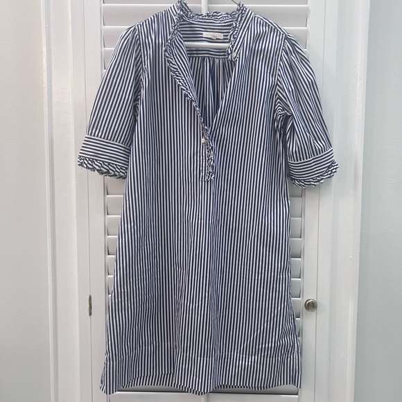 ANN MASHBURN Blue and White Striped Dress - Picture 2 of 6